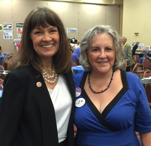 Rep. Victoria Steele and Pamela Powers Hannley