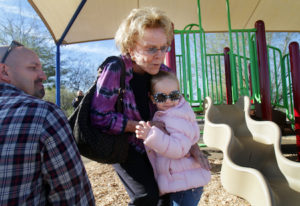 Supervisor Ann Day hugging Lauren, courtesy of Pima County
