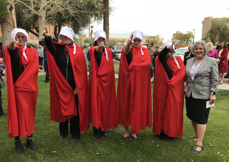 Rep. Pamela Powers Hannley with Handmaids