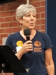Tamar Ralla Kreiswirth, the head of The Arizona Ground Game urged attendees to elect bettwer officals. "It's all in our hands. Do we want legislators who are tied to the private prison systm, or do we want legislators who will focus on infrastructure and edcuation."