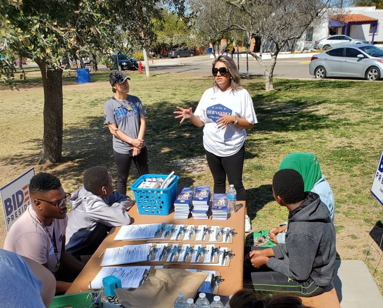 Alma Hernandez at canvass