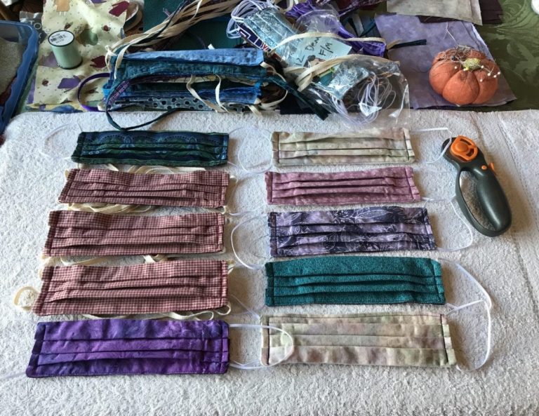 face masks made by volunteers