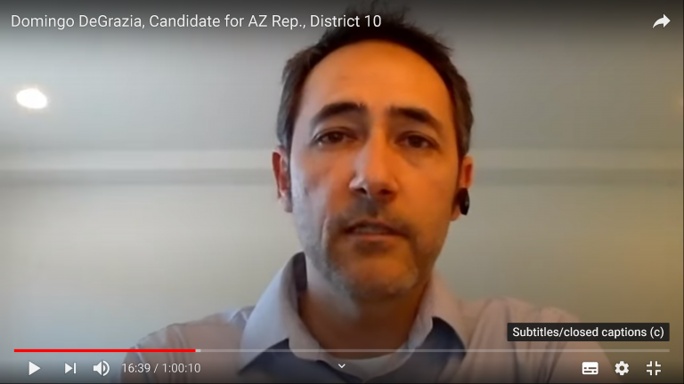 Domingo DeGrazia, Candidate for AZ Rep., District 10
