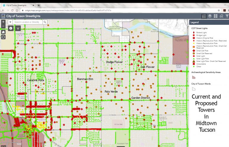 Map of Current & Future Towers in Midtown Tucson