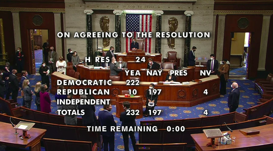 House Impeaches Trump For Incitement Of Insurrection (Updated) - Vimarsana News