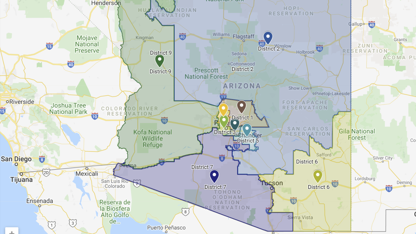 Arizona Voting Precincts Map