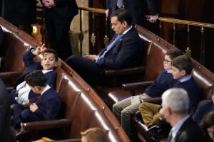 Rep-elect George Santos, R-NY sits in the chamber during opening day of the 118th Congress at the US Capitol. AP Photo - Andrew Harnik