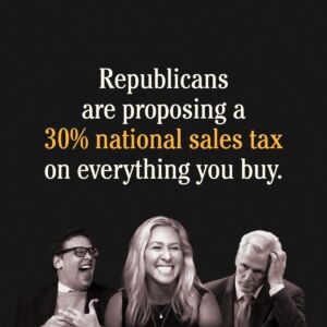 Republicans are proposing a 30% sales tax on everything you buy.