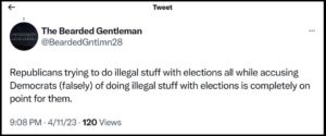 Tweet about illegal election activity 