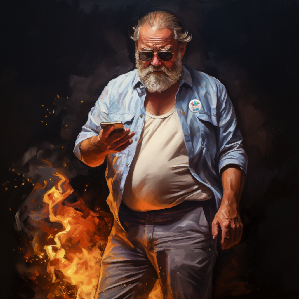 Pants on Fire by Kim M. Bayne "Pants on Fire." AI-generated image by Kim M. Bayne, created with a text-to-image prompt in Midjourney AI plus minor edits in a graphic design tool.