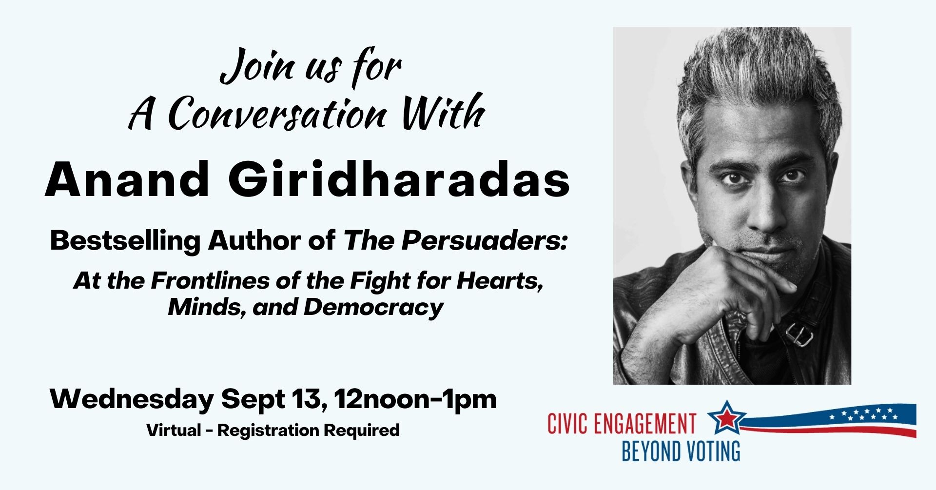 Read A Conversation with author Anand Giridharadas now from Blog for ...