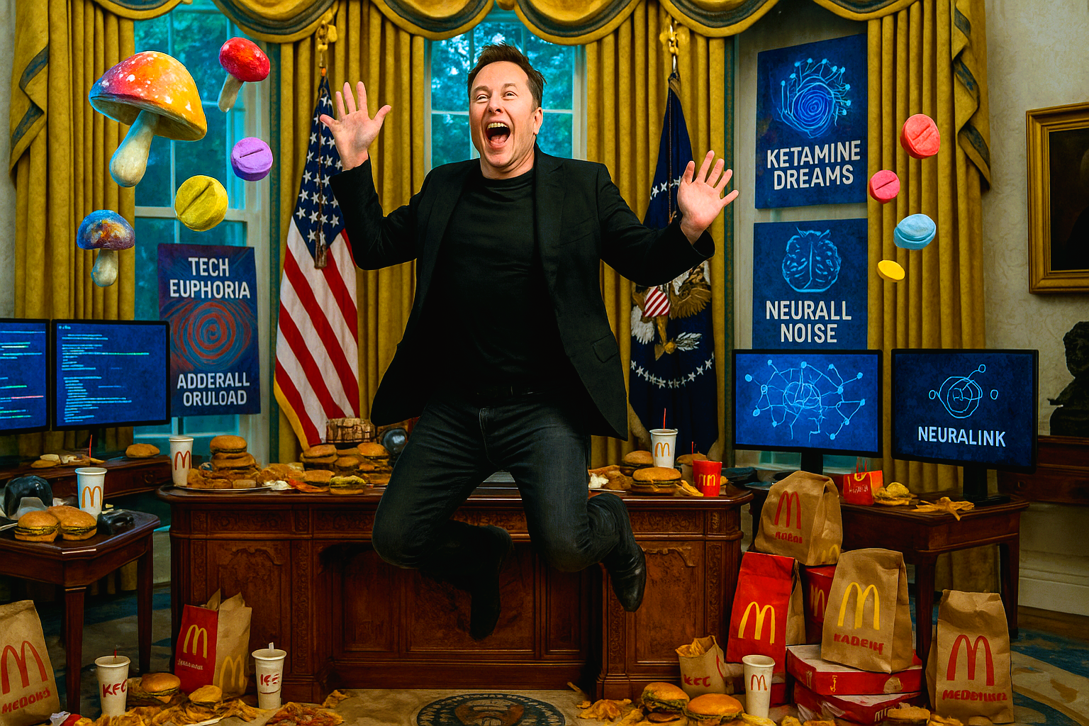 musk jump in white house